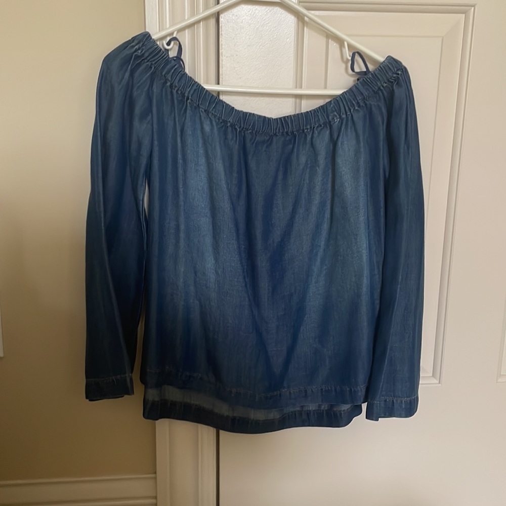 Anthropologie Denim Jean Off Shoulder Top Cloth & Stone
